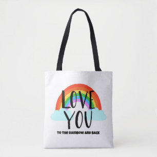 Hou van je bij de regenboog en terug tote bag