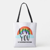 Hou van je bij de regenboog en terug tote bag (Achterkant)