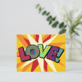 HOU VAN JE BOODSCHAP Spreekballon Pret Retro Aankondigingskaart (Staand voorkant)