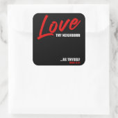 Hou van je buurman... Mark 12:31 Vrouwen Positief Vierkante Sticker (Tas)