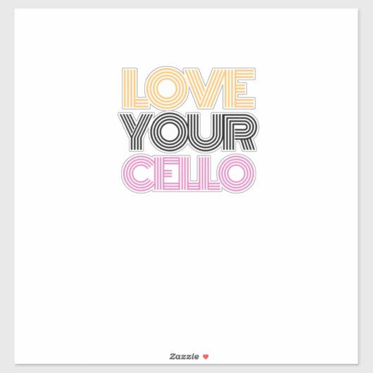 hou van je cello sticker (Vel)
