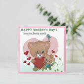 Hou van je draagt veel Moederdag Feestdagenkaart (Staand voorkant)