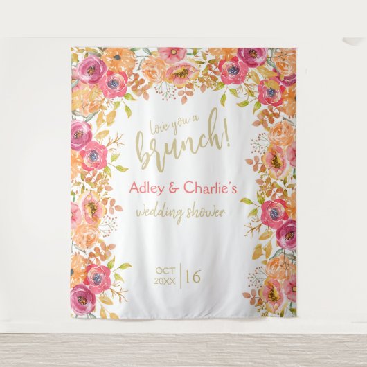 Hou van je een Brunch Fall Wedding of Shower Backd Wandkleed (Voorkant)