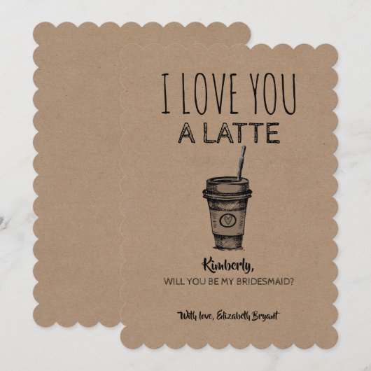 Hou van je een late grappige bruidsmeisje voorstel kaart (Voorkant / Achterkant)