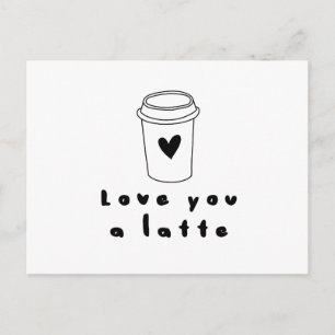 hou van je, een latte briefkaart