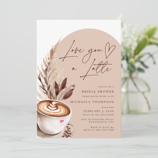 Hou van je een Latte Coffee Vrijgezellenfeest Kaart (Staand voorkant)