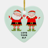 Hou Van Je Elf Keramische Kerstversiering Keramisch Ornament (Voorkant)