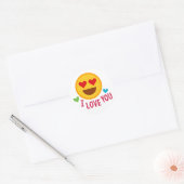 Hou van je Emoji Ronde Sticker (Envelop)