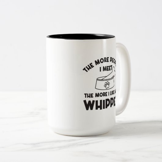 Hou van je favoriete witte hond tweekleurige koffiemok (Voorkant rechts)