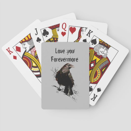 Hou van je Forevermore Fun Raven Quote Pokerkaarten (Achterkant)