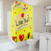 hou van je gele valentijnen douwergordijn douchegordijn (In situ)