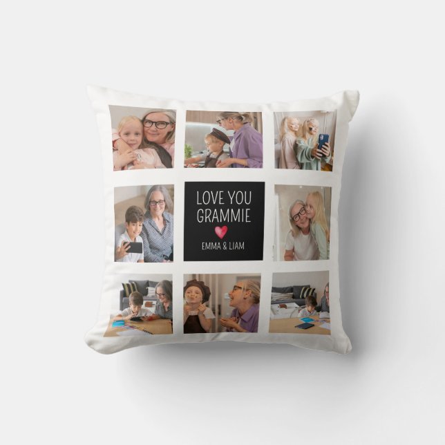 Hou van je Grammy | Oma Hearts 8 Fotocollage Kussen (Voorkant)
