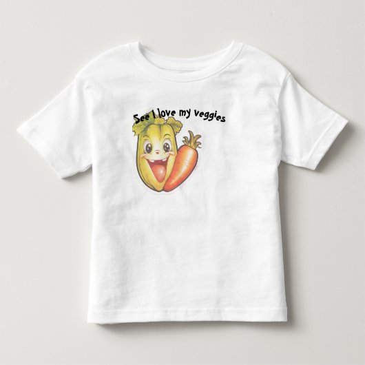 Hou van je Groenten Kinder Shirts (Voorkant)