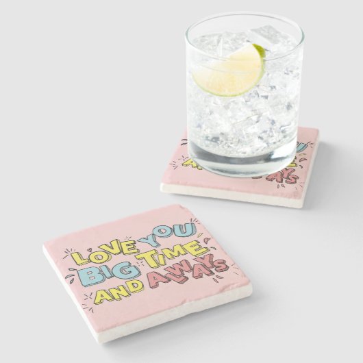 Hou van je grote tijd en Gezegde altijd Stone Onde Stenen Onderzetter (Zijkant)