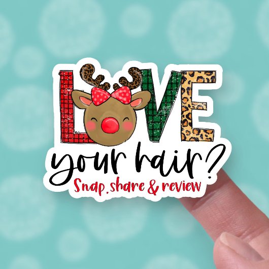 Hou van je haaraandeel met kerstmis Review Sticker