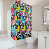 Hou van je. Handlooppatroon voor Valentijns gebrui Douchegordijn (In situ)