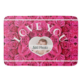 Hou van je hart Foto Rood Roses Modern Script Cute Badmat
