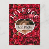Hou van je hart Foto Rood Roses Modern Script Cute Briefkaart (Voorkant)