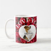Hou van je hart Foto Rood Roses Modern Script Cute Koffiemok (Links)