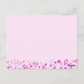 Hou van je harten & strikken roze paarse briefkaar briefkaart (Achterkant)