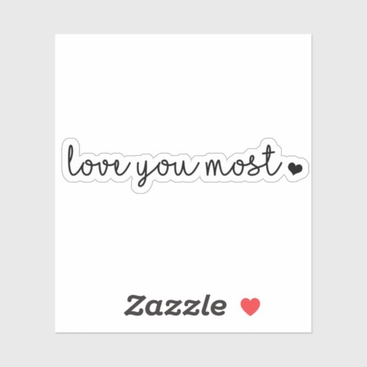 hou van je het meest zwarte witte hart sticker (Vel)