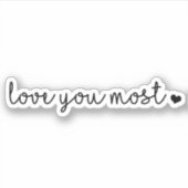 hou van je het meest zwarte witte hart sticker (Voorkant)