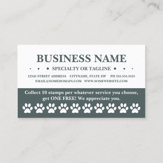 hou van je huisdiertrouwerij klantenkaartje (Achterkant)