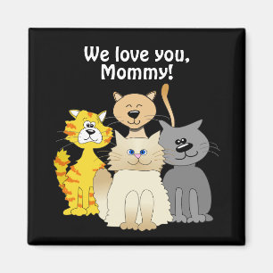 Hou van je kat mam veel van de Cartoon kat zwart Magneet
