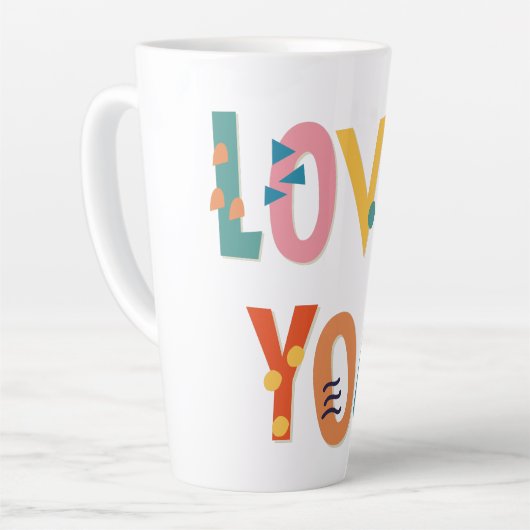 Hou van je kleuren latte mok (Linkerhoek)