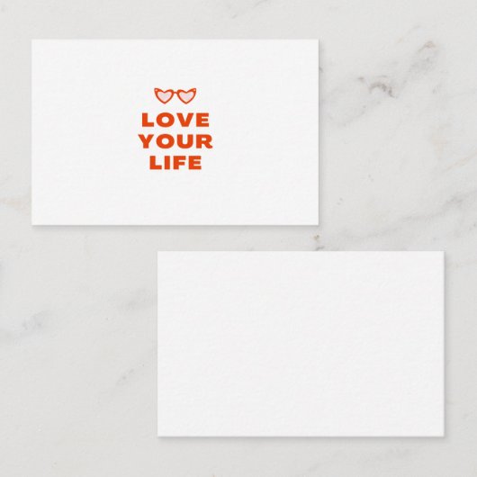 Hou van je leven, gelukkig gezegde visitekaartje (Voorkant / Achterkant)