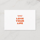 Hou van je leven, gelukkig gezegde visitekaartje (Voorkant)