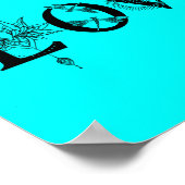 Hou van je leven Sterren Lotus maan Zon libellen Poster (Hoek)