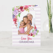 Hou van je Lila Floral Moederdag Kaart (Voorkant)