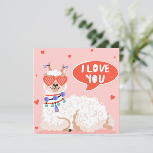Hou van je Llama Feestdagenkaart (Staand voorkant)