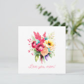 Hou van je mam bloemenfoto Moederdag Feestdagenkaart (Staand voorkant)