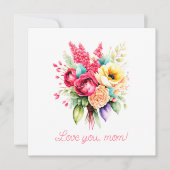 Hou van je mam bloemenfoto Moederdag Feestdagenkaart (Voorkant)