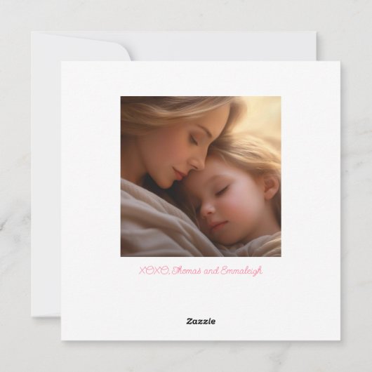 Hou van je mam bloemenfoto Moederdag Feestdagenkaart (Achterkant)