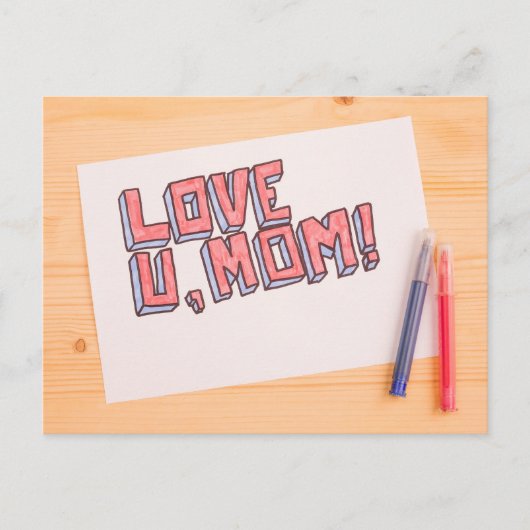 Hou van je, mam briefkaart (Voorkant)