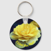 Hou van je mam Gele rozenbloem Sleutelhanger (Voorkant)