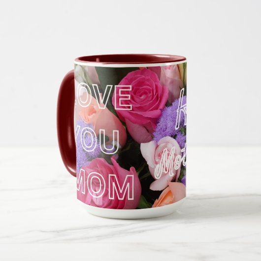 Hou van je Mam Happy Moederdag Mok (Voorkant links)