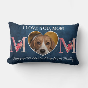 Hou van je mam, mam, aangepaste hond foto Lumbar Kussen