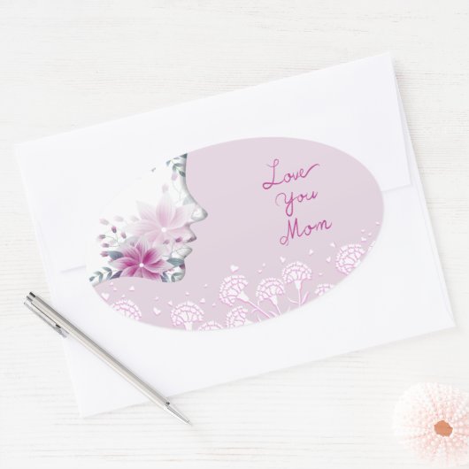 Hou van je mam Oval Sticker (Envelop)