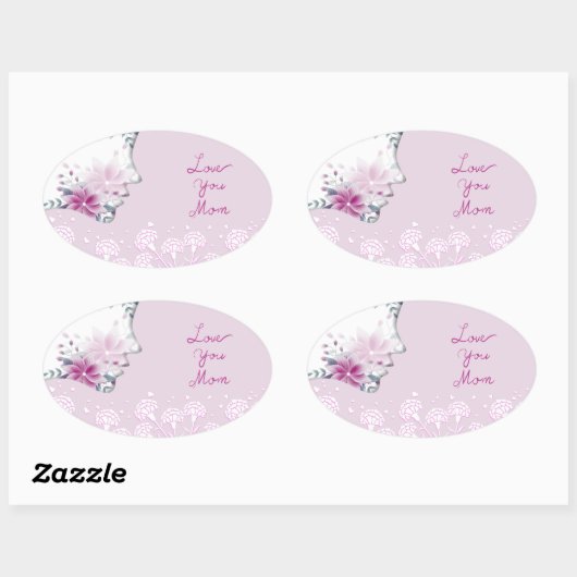 Hou van je mam Oval Sticker (Vel)