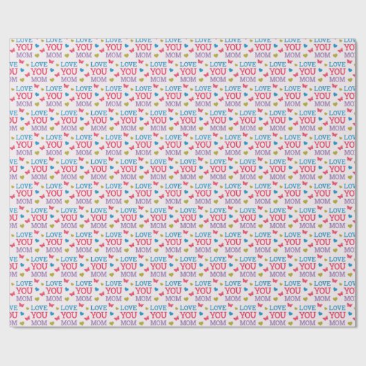 Hou van je mama Cute Word Pattern Cadeaupapier (Vlak)