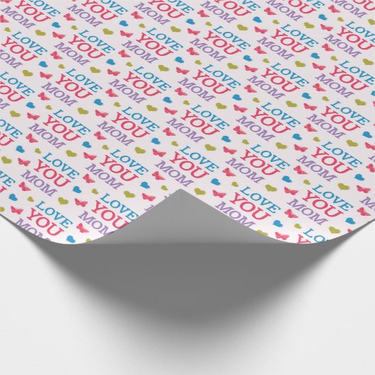 Hou van je mama Cute Word Pattern Cadeaupapier (Hoek)