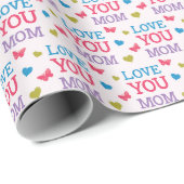 Hou van je mama Cute Word Pattern Cadeaupapier (Rol Hoek)