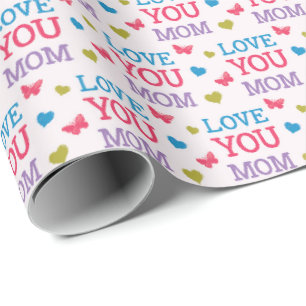 Hou van je mama Cute Word Pattern Cadeaupapier
