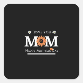 Hou van je mama design vierkante sticker