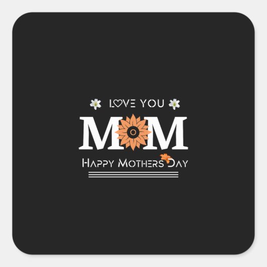 Hou van je mama design vierkante sticker (Voorkant)