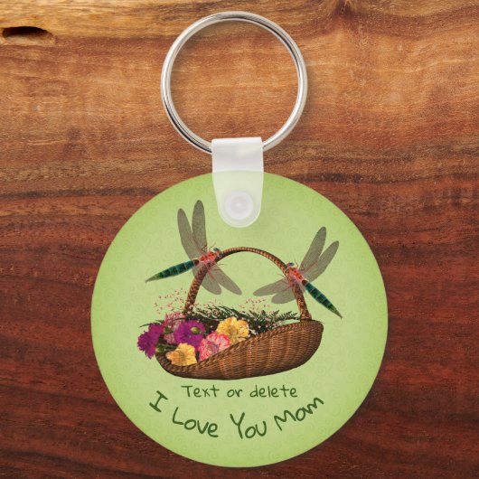 Hou van je mama Dragonflies Vloemmandje Sleutelhanger (Achterkant)